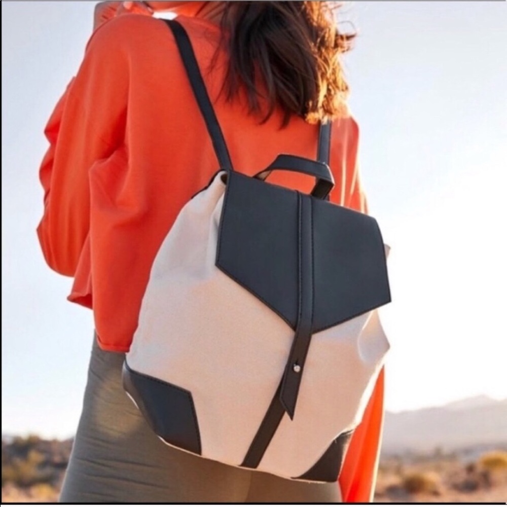 DEUX LUX BLack Leather and Canvas Backpack